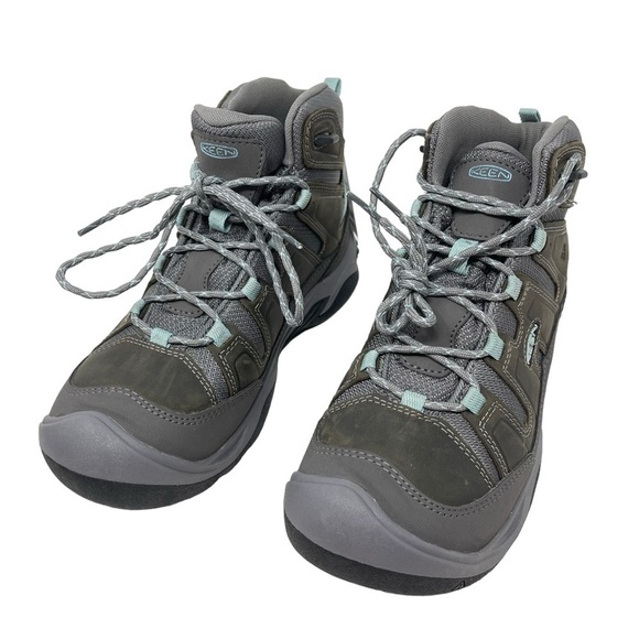 Keen Womens size 9 Circadia Mid Hiking Boots Lace Up Waterproof Steal Gray New - Picture 3 of 11